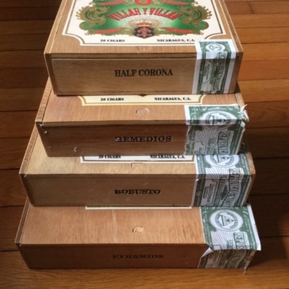 Vintage Wood Cigar Box Set of 4 Collectors Item - Picture 4 of 4